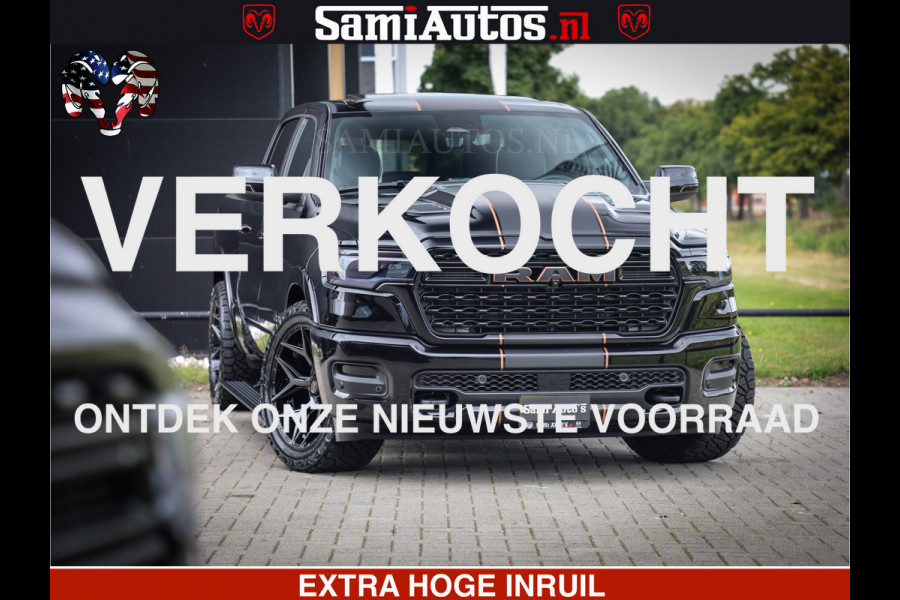 Dodge Ram 1500 Limited Night H.O 540HP 706Nm | Massage + Full Option | De Meest Luxe en Volle Pick-Up in zijn Klasse | Comfortabele Dubbele Cabine met Royale 5 Zitplaatsen | BPM vrij | Nu Leverbaar uit Voorraad | Voorraad Nr 2338 - 5404