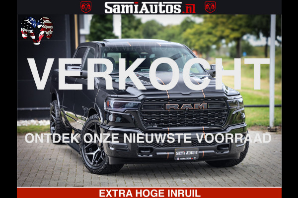 Dodge Ram 1500 Limited Night H.O 540HP 706Nm | Massage + Full Option | De Meest Luxe en Volle Pick-Up in zijn Klasse | Comfortabele Dubbele Cabine met Royale 5 Zitplaatsen | BPM vrij | Nu Leverbaar uit Voorraad | Voorraad Nr 2338 - 5404