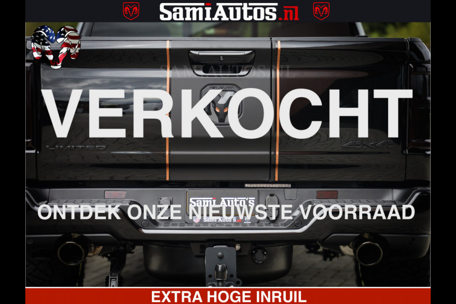 Dodge Ram 1500 Limited Night H.O 540HP 706Nm | Massage + Full Option | De Meest Luxe en Volle Pick-Up in zijn Klasse | Comfortabele Dubbele Cabine met Royale 5 Zitplaatsen | BPM vrij | Nu Leverbaar uit Voorraad | Voorraad Nr 2338 - 5404