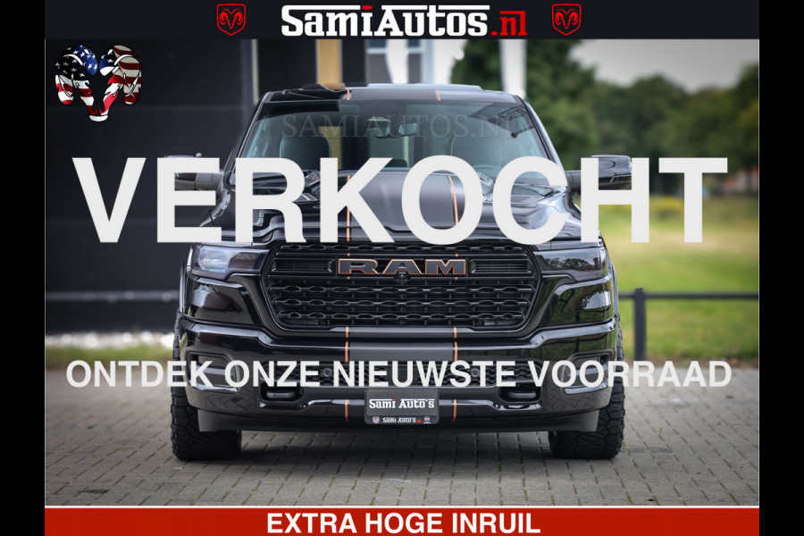 Dodge Ram 1500 Limited Night H.O 540HP 706Nm | Massage + Full Option | De Meest Luxe en Volle Pick-Up in zijn Klasse | Comfortabele Dubbele Cabine met Royale 5 Zitplaatsen | BPM vrij | Nu Leverbaar uit Voorraad | Voorraad Nr 2338 - 5404