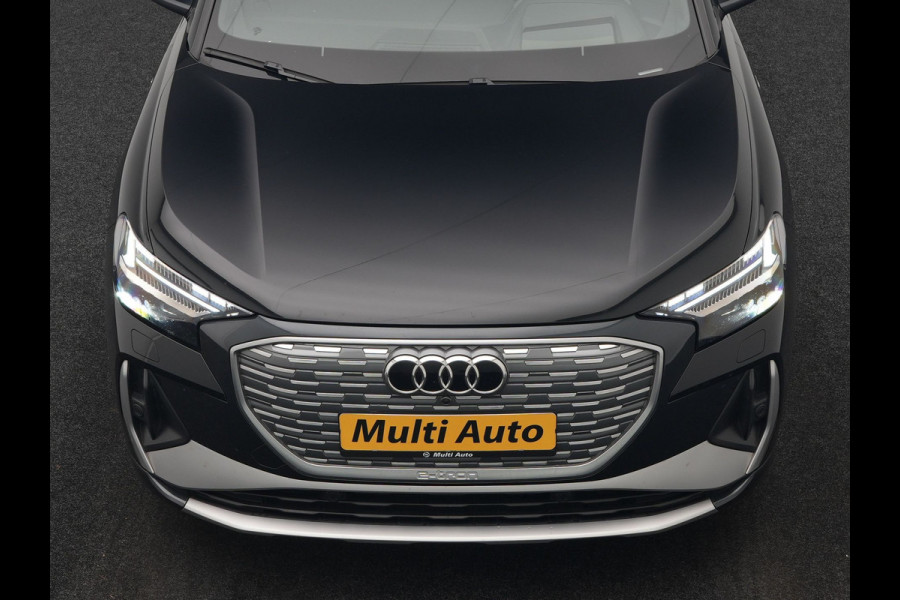 Audi Q4 Sportback e-tron 50 Quattro S Line 77 kWh 300pk Dealer O.H. | Trekhaak Af Fabriek | Panodak | Adaptive Cruise | Head Up | Camera | Matrix LED | Lederen Sportstoelen Verwarmd | Sfeerverlichting | Apple Carplay | Keyless | Blis | 20"L.M | Navigatie |