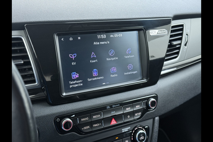 Kia e-Niro ExecutiveLine 64kWh SOH 100% Leder Warmtepomp Elek.Stoel+Memory JBL®-Audio Pdc Navi Ecc Camera Apple Carplay Android Auto Stoelverwarming+Koeling Stuurverwarming Lmv Privacy Glas DAB Vess Lane Assist Blind Spot Origineel Nederlandse Auto Dealeronderhouden