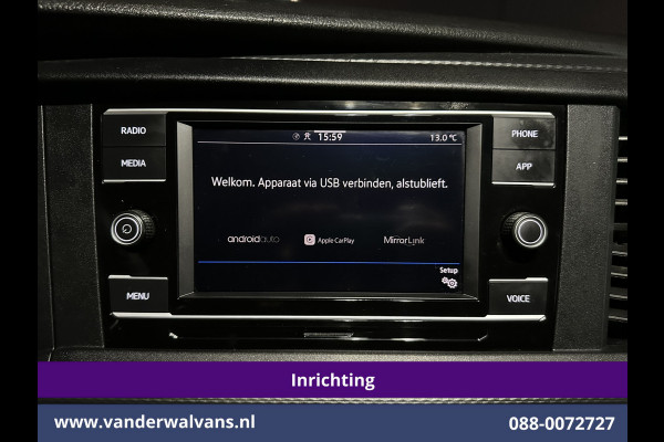 Volkswagen Transporter 2.0 TDI L2H1 inrichting Euro6 Airco | Omvormer | Camera | Imperiaal | Apple Carplay | Cruisecontrol | Trekhaak Android Auto, Parkeersensoren, Achterklep