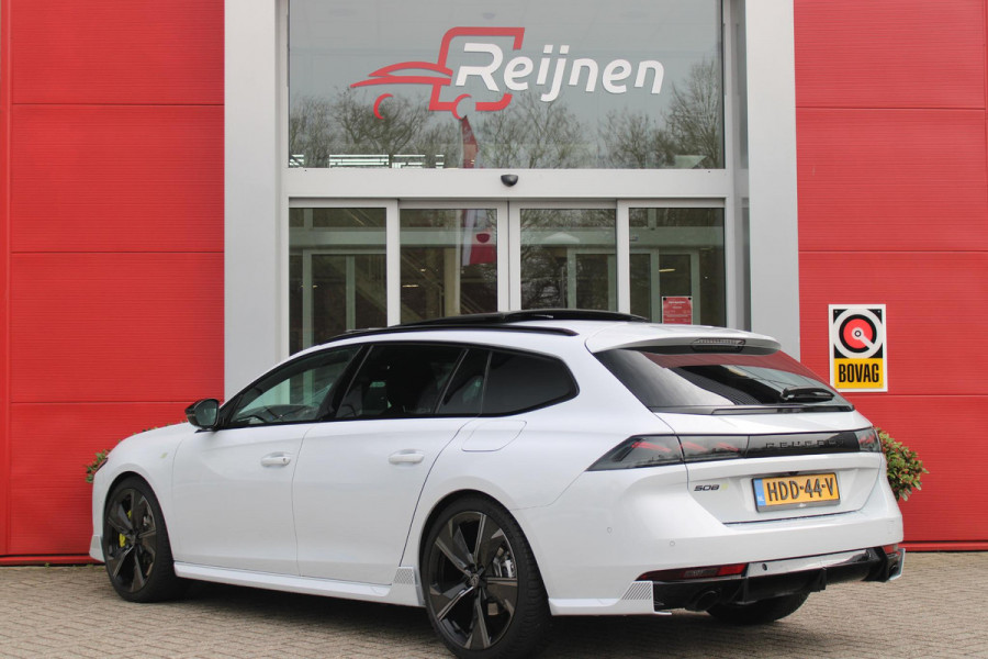 Peugeot 508 SW PSE 1.6 HYbrid 360PK AWD | PANORAMISCH SCHUIF/KANTELDAK | FOCAL® PREMIUM AUDIOSYSTEEM MET 10 SPEAKERS | MATRIX KOPLAMPEN | SFEERVERLICHTING | 360 HD PARKEERCAMERA'S | VERWARMDE VOORRUITRAND | DRAADLOOS APPLECARPLAY/ANDROID AUTO | NAVIGATIE | ADAPTIEVE CRUISE CONTROL | SPORT HIGH PERFORMANCE ONDERSTEL | ACTIVE SUSPENSION CONTROL | ANTIDIEFSTAL PACK (ALARM) | NIGHT VISION | 20" LICHTMETALEN ''EXXAR'' VELGEN | VERWARMBARE AGR SPORTSTOELEN MET MASSAGEFUNCTIE | BEKLEDING ''NAPPA LEDER''/ALCANTARA/3D STOF PSE | ELEKTRISCH BEDIENBARE ACHTERKLEP | PEUGEOT SPORT REMKLAUWEN I