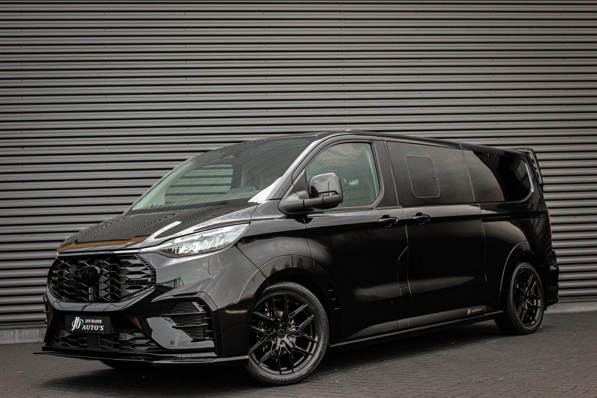 Ford Transit Custom 320 2.0 TDCI L2H1 MS-RT DC AWD DUBBEL CABINE BPM VRIJ / KUIPSTOELEN / DIRECT RIJDEN / NAVIGATIE / FULL BLACK