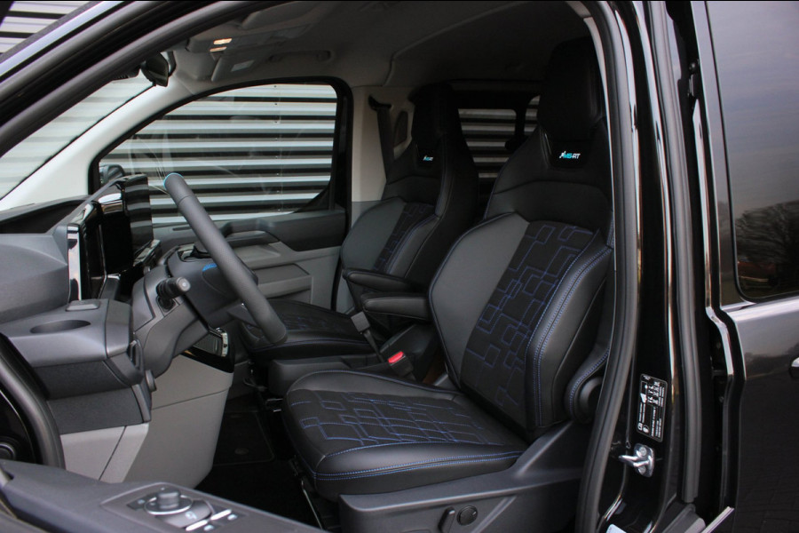 Ford Transit Custom 320 2.0 TDCI L2H1 MS-RT DC AWD DUBBEL CABINE BPM VRIJ / KUIPSTOELEN / DIRECT RIJDEN / NAVIGATIE / FULL BLACK