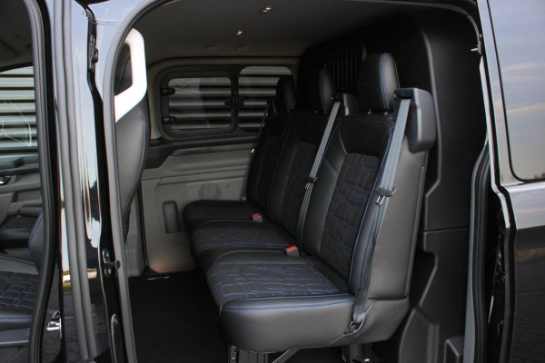 Ford Transit Custom 320 2.0 TDCI L2H1 MS-RT DC AWD DUBBEL CABINE BPM VRIJ / KUIPSTOELEN / DIRECT RIJDEN / NAVIGATIE / FULL BLACK