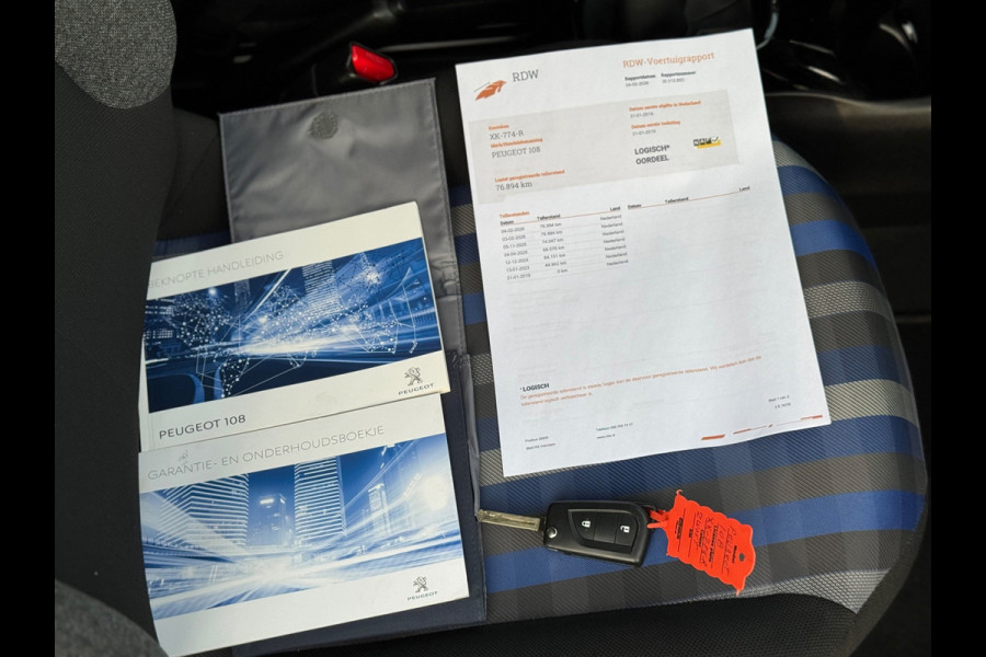 Peugeot 108 1.0 e-VTi Allure 2019 Zwart NAVI CLIMA LM NAP!