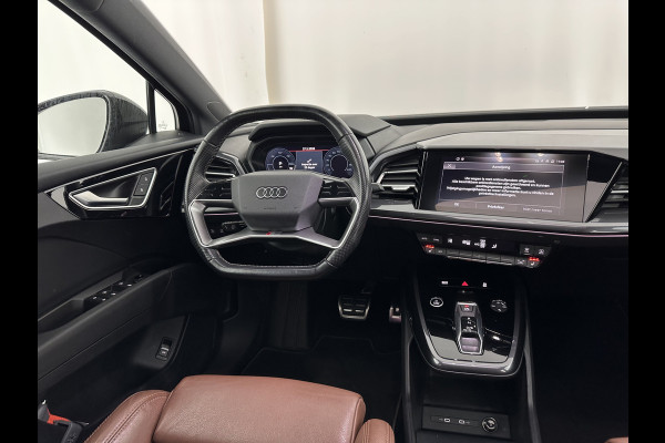 Audi Q4 e-tron 40 S-Line Launch-edition Competition 77 kWh [ 3-Fase-11kW ] {SOH-90%} (INCL-BTW) Aut. *HEATPUMP | PANO | LEATHER | MATRIX-LED | AUDI-SOUND | ADAPTIVE-CRUISE | HEATED-SPORTSEATS | AMBIENTLIGHT | DIGI-COCKPIT | CAMERA | KEYLESS | DAB+ | 20''ALU*