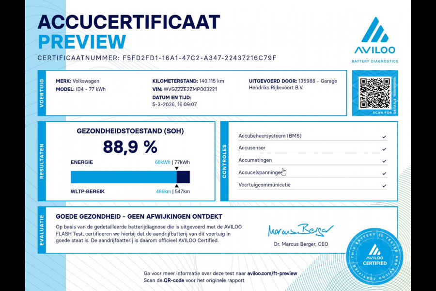 Volkswagen ID.4 First 77 kWh | SOH: 88,9% | Trekhaak | Leder Alcantara | Adaptive CC |