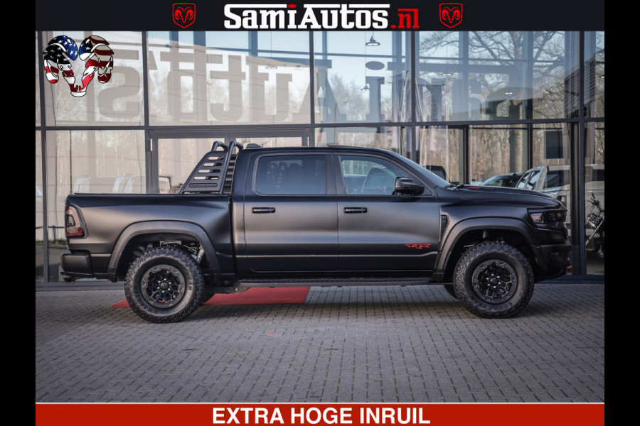Dodge Ram 1500 TRX 6.2 4X4 | FULL PPF WRAP | HELLCAT | DIGI CLUSTER | RAMBAR | BEADLOCK WHEELS | PANORAMA | HEADUP | 360CAM | 12'' MULTIMEDIA | CARBON PACK | 3500KG | ZEER EXCLUSIEF