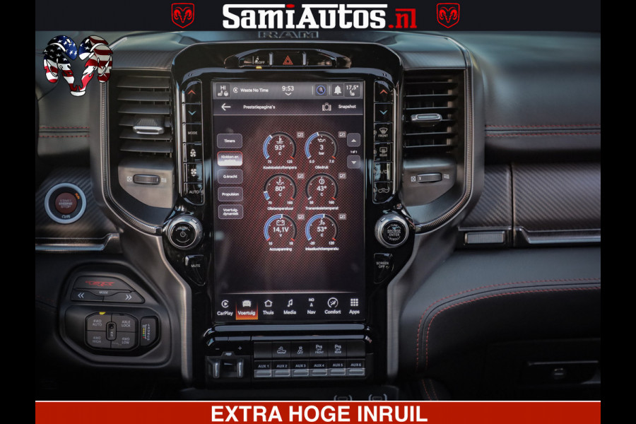 Dodge Ram 1500 TRX 6.2 4X4 | FULL PPF WRAP | HELLCAT | DIGI CLUSTER | RAMBAR | BEADLOCK WHEELS | PANORAMA | HEADUP | 360CAM | 12'' MULTIMEDIA | CARBON PACK | 3500KG | ZEER EXCLUSIEF