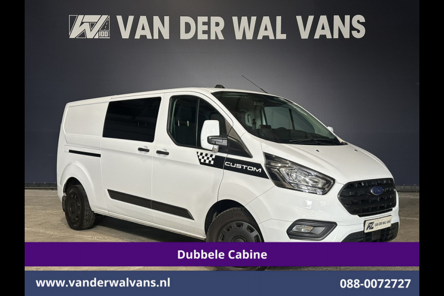 Ford Transit Custom 2.0 TDCI 170pk L2H1 Dubbele Cabine Euro6 Airco | 5-Zits | 2x Zijdeur | Camera | Navigatie | LED, Apple Carplay, Android Auto, Cruisecontrol, Verwarmde voorruit, Trekhaak, Parkeersensoren