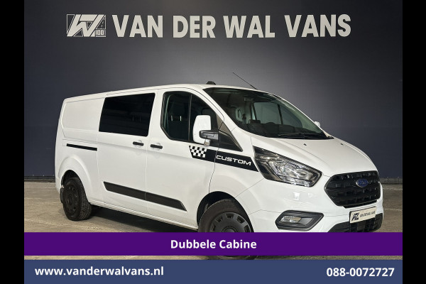 Ford Transit Custom 2.0 TDCI 170pk L2H1 Dubbele Cabine Euro6 Airco | 5-Zits | 2x Zijdeur | Camera | Navigatie | LED, Apple Carplay, Android Auto, Cruisecontrol, Verwarmde voorruit, Trekhaak, Parkeersensoren