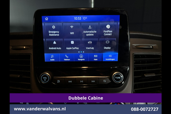 Ford Transit Custom 2.0 TDCI 170pk L2H1 Dubbele Cabine Euro6 Airco | 5-Zits | 2x Zijdeur | Camera | Navigatie | LED, Apple Carplay, Android Auto, Cruisecontrol, Verwarmde voorruit, Trekhaak, Parkeersensoren