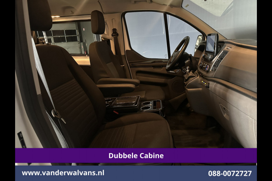 Ford Transit Custom 2.0 TDCI 170pk L2H1 Dubbele Cabine Euro6 Airco | 5-Zits | 2x Zijdeur | Camera | Navigatie | LED, Apple Carplay, Android Auto, Cruisecontrol, Verwarmde voorruit, Trekhaak, Parkeersensoren
