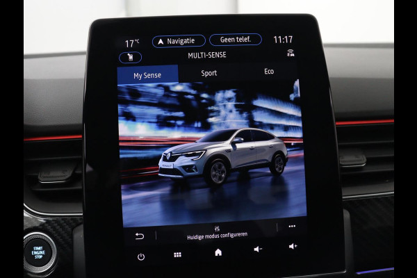 Renault Arkana 1.6 E-Tech Hybrid 145 R.S. Line | Panoramadak | Leder/Alcantara | Trekhaak | Stoelverwarming | Adaptive cruise | Camera | Carplay | Keyless | Park Assist | Full LED | Navigatie | Stuurverwarming