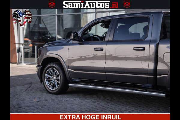 Dodge Ram 1500 LARAMIE SPORT | 5.7 V8 4X4 | 12 INCH MULTIMEDIA | MEMORY SEAT | BED STEP | 3500KG | GRANITE CRYSTAL | PRINS LPG | CRUISE | FULL LED | ALARM K3 | UITLAAT KLEP SYSTEEM ALS NIEUW!