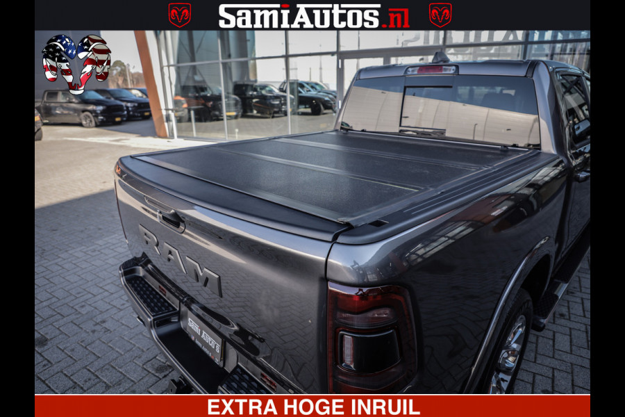 Dodge Ram 1500 LARAMIE SPORT | 5.7 V8 4X4 | 12 INCH MULTIMEDIA | MEMORY SEAT | BED STEP | 3500KG | GRANITE CRYSTAL | PRINS LPG | CRUISE | FULL LED | ALARM K3 | UITLAAT KLEP SYSTEEM ALS NIEUW!