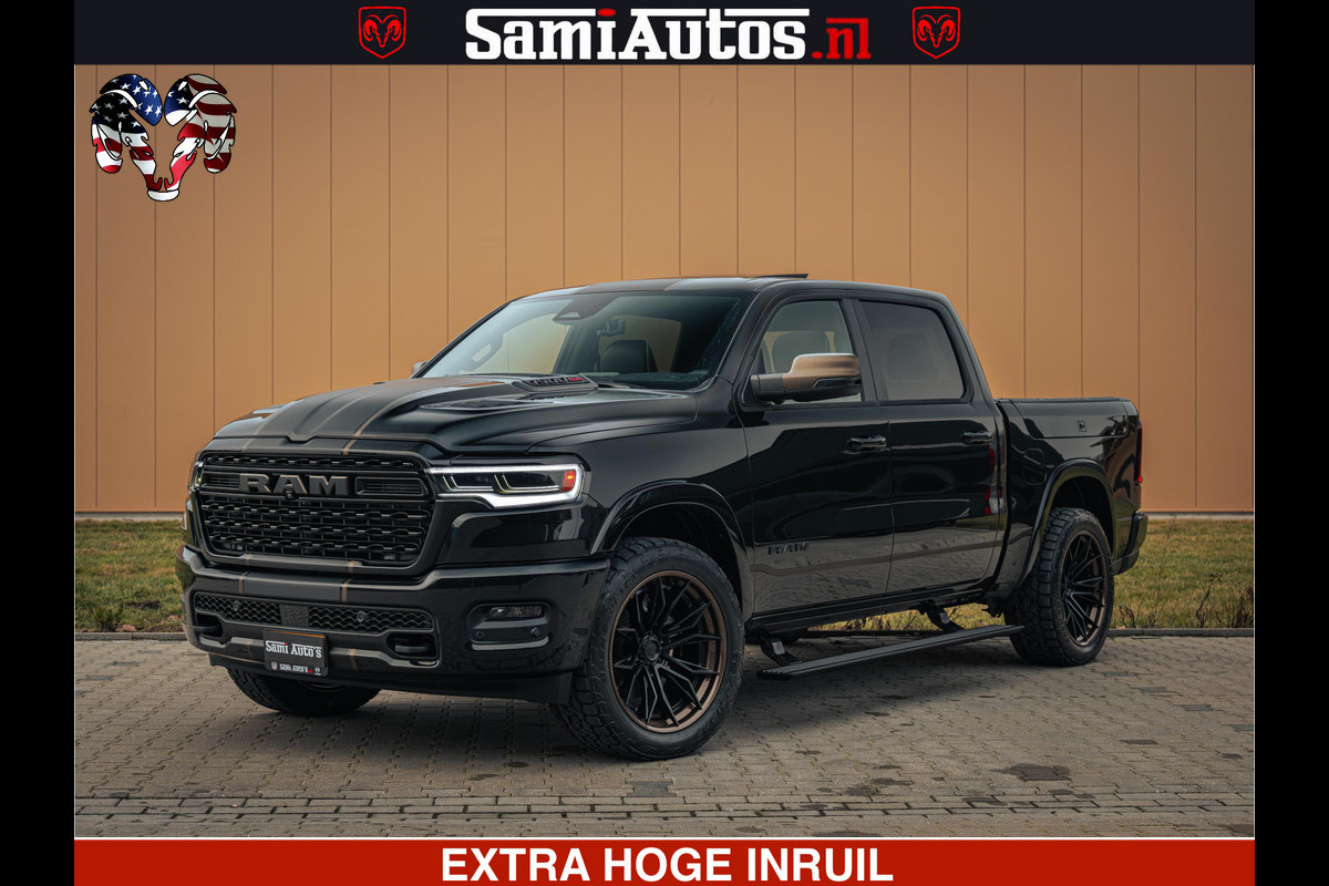 Dodge Ram 1500 Limited Night H.O 540HP 706Nm | Massage + Full Option | De Meest Luxe en Volle Pick-Up in zijn Klasse | Comfortabele Dubbele Cabine met Royale 5 Zitplaatsen | BPM vrij | Nu Leverbaar uit Voorraad | Voorraad Nr 2353 - 5412
