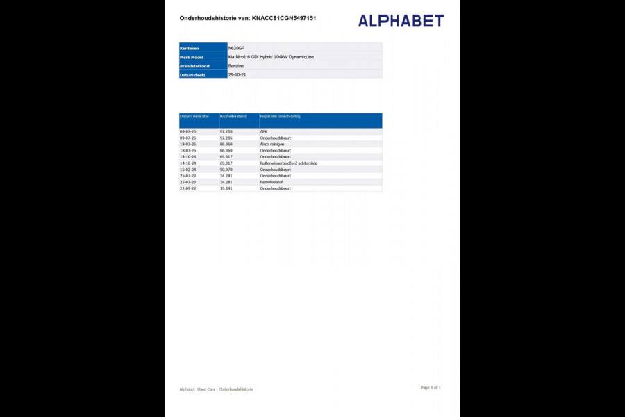 Kia Niro 1.6 GDi Hybrid DynamicLine | Camera | Apple Carplay | Cruise Control | NL-Auto |