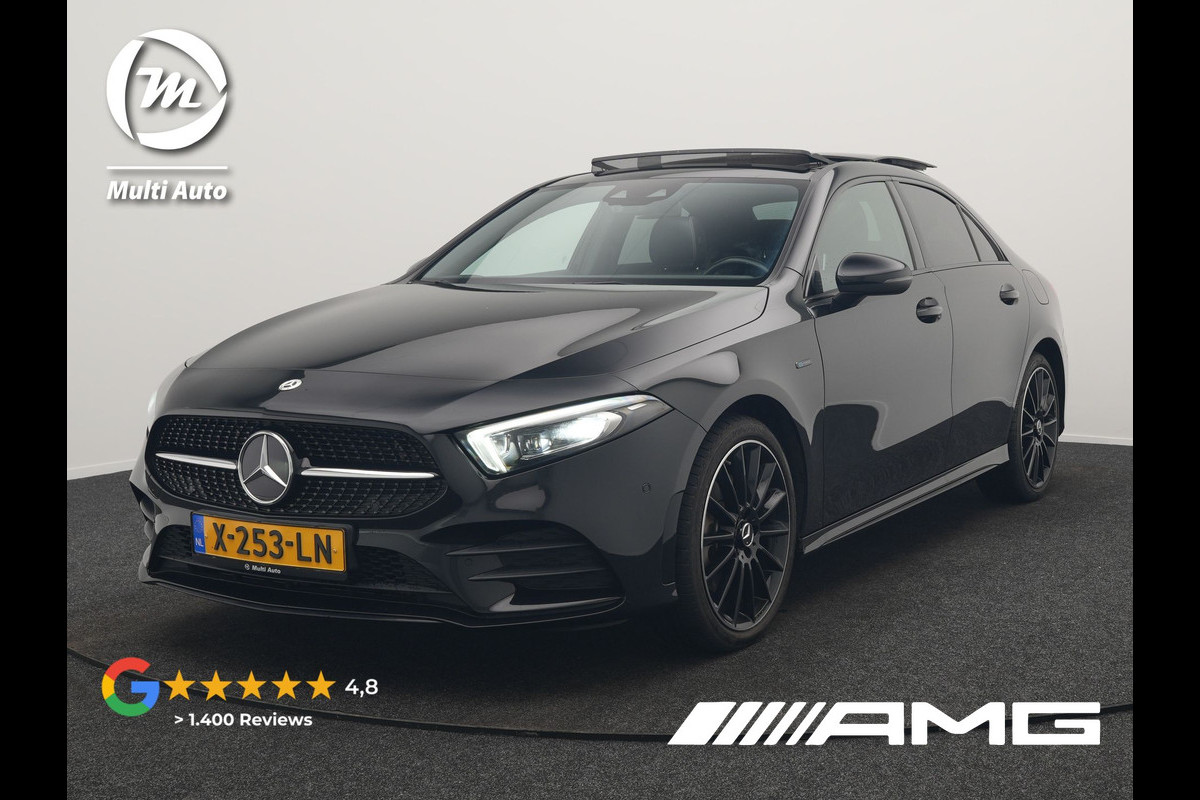 Mercedes-Benz A-Klasse 250 e AMG Line PHEV 218pk | Panodak | Multibeam LED | Alcantara Sportstoelen Verwarmd | Apple Carplay | Sfeerverlichting | Blis | Cruise Control | Navigatie | Virtual | DAB | Plug In Hybrid |