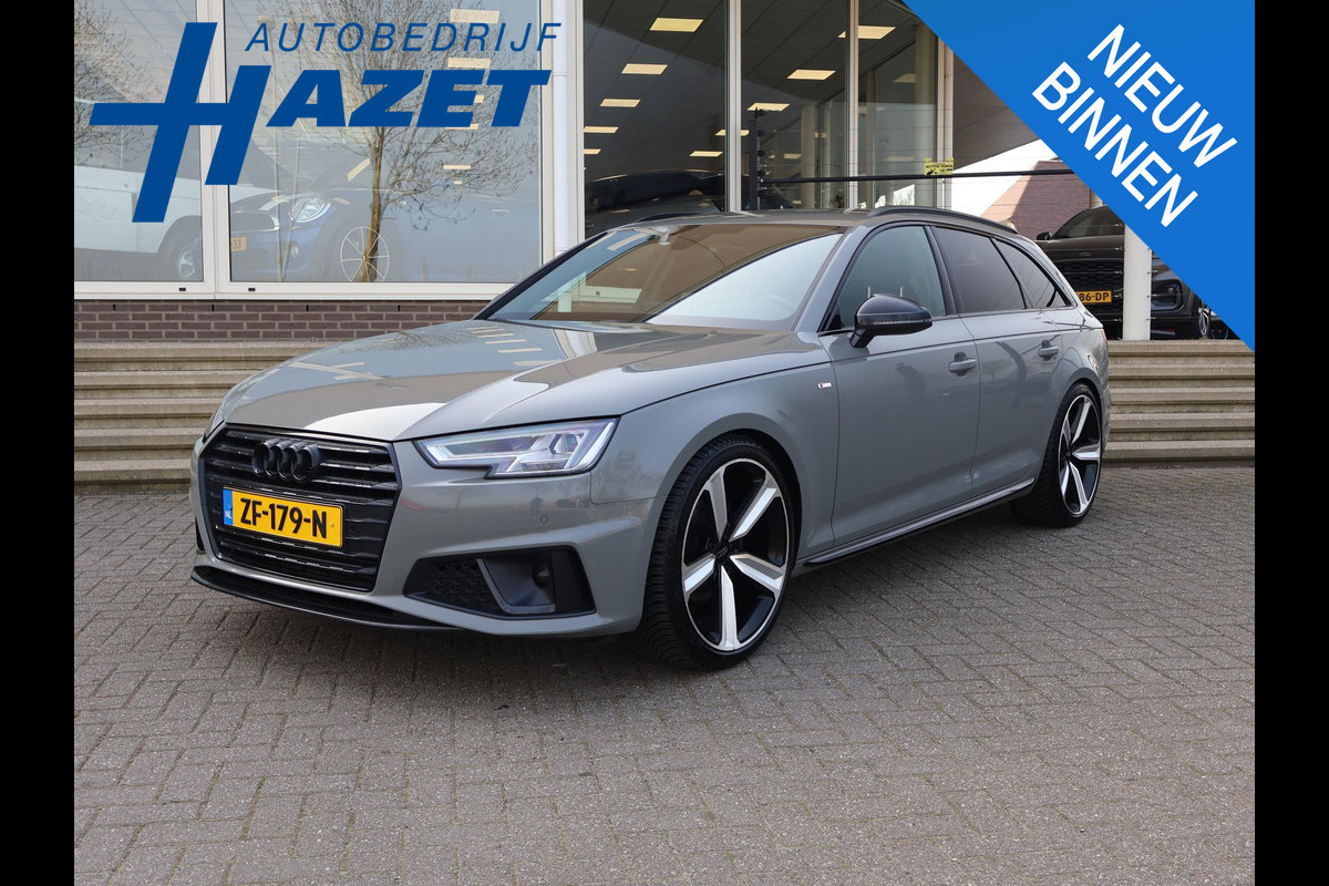Audi A4 Avant 35 TFSI SPORT S LINE BLACK EDITION QUANTUMGRIJS + LEDER SPORTINTERIEUR | TREKHAAK | 20 INCH