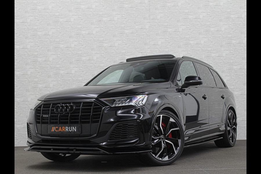 Audi Q7 55 TFSI e S-Line | Panorama | Leder | Luchtvering | LED-Matrix | Keyless-Go | 22 inch | Memory | Stoelverwarming V+A | Camera | Virtual-Cockpit | 3-Zone Clima | Draadloos Laden | Standkachel | Getint Glas |