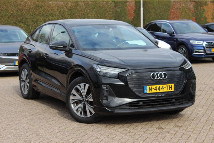 Audi Q4 Sportback e-tron 40 Advanced edition 77 kWh / SoH 90,3% / Warmtepomp / CarPlay / Matrix LED / Sportstoelen / 19'' / Virtual Cockpit / Parkeerhulp V+A / Intr.voorverwarming / Stoelverwarming / DAB / Cruise Control
