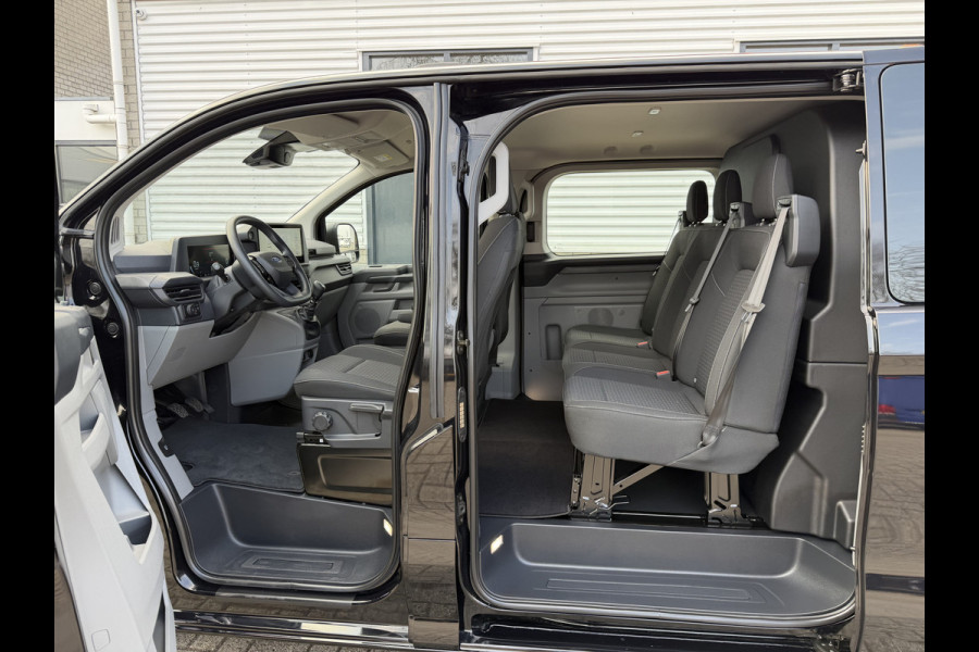 Ford Transit Custom 320 2.0 TDCI L2H1 Trend originele DC 5 persoons / vaste prijs rijklaar € 40.950 ex btw / NIEUW bpm vrij / euro 6 / dubbele schuifdeur / zwart metallic / lichtmetalen velgen !