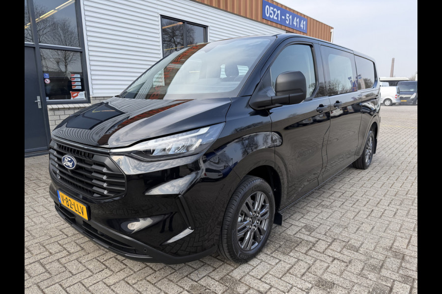 Ford Transit Custom 320 2.0 TDCI L2H1 Trend originele DC 5 persoons / vaste prijs rijklaar € 40.950 ex btw / NIEUW bpm vrij / euro 6 / dubbele schuifdeur / zwart metallic / lichtmetalen velgen !