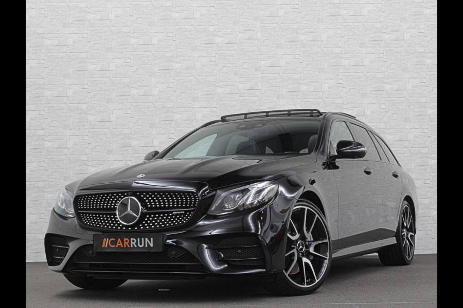 Mercedes-Benz E-Klasse Estate 53 AMG 4MATIC | Luchtvering | Carbon | 360 View | Burmester | Panorama | Distronic+ | Memory | Multibeam-LED | Luchtvering | Leder | Widescreen | Trekhaak | Sfeerverlichting | Night-Pakket | 20'' | Carplay | Stoelverwarming |