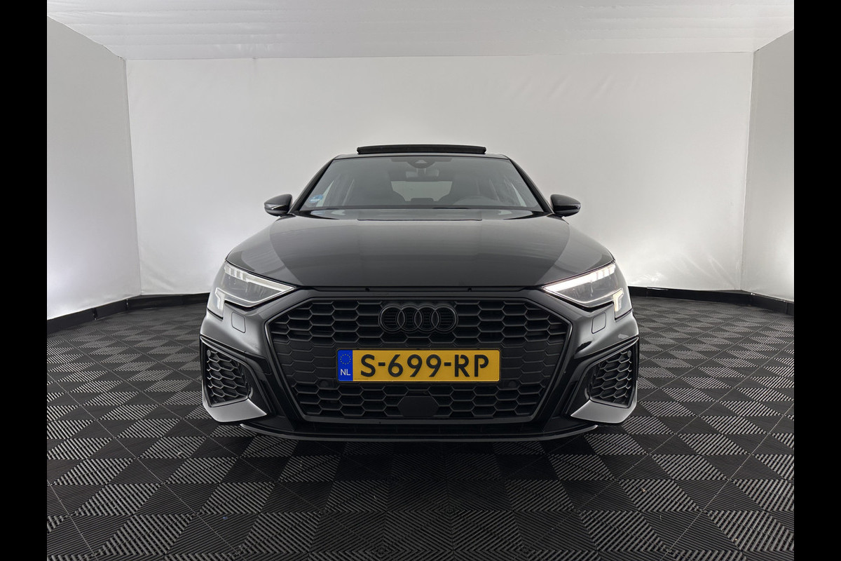 Audi A3 Limousine 35 TFSI S-edition (INCL-BTW) Aut. *PANO | ADAPTIVE-CRUISE | LEATHER-FABRIC | FULL-LED | DIGI-COCKPIT | AMBIENT-LIGHT | SPORT-SEATS | DIGI-COCKPIT | NAVI-FULLMAP | PRIVACY-GLASS | SHIFT-PADDLES | DAB+ | ECC | P