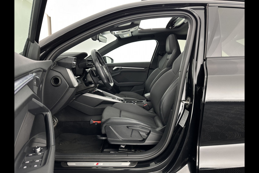 Audi A3 Limousine 35 TFSI S-edition (INCL-BTW) Aut. *PANO | ADAPTIVE-CRUISE | LEATHER-FABRIC | FULL-LED | DIGI-COCKPIT | AMBIENT-LIGHT | SPORT-SEATS | DIGI-COCKPIT | NAVI-FULLMAP | PRIVACY-GLASS | SHIFT-PADDLES | DAB+ | ECC | P