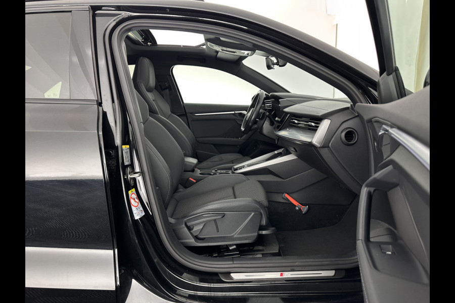 Audi A3 Limousine 35 TFSI S-edition (INCL-BTW) Aut. *PANO | ADAPTIVE-CRUISE | LEATHER-FABRIC | FULL-LED | DIGI-COCKPIT | AMBIENT-LIGHT | SPORT-SEATS | DIGI-COCKPIT | NAVI-FULLMAP | PRIVACY-GLASS | SHIFT-PADDLES | DAB+ | ECC | P