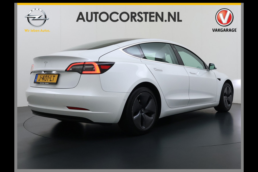 Tesla Model 3 SR+ 325PK AutoPilot Leer Pano-Dak Adaptive Cruise Lmv 18" Camera's Elektr.-Stuur+Stoelen+Spiegels+Geheugen+Easy-Entry+Verwarmde  Soh 85% Ecc Navi Led DAB Voorverwarmen interieur via App Keyless One-Pedal-Drive 1e Eigenaar Origineel Nederlands Fabrieksgarantie op Accu en Motor tot 28-9-2028/160.000KM