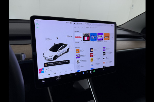 Tesla Model 3 SR+ 325PK AutoPilot Leer Pano-Dak Adaptive Cruise Lmv 18" Camera's Elektr.-Stuur+Stoelen+Spiegels+Geheugen+Easy-Entry+Verwarmde  Soh 85% Ecc Navi Led DAB Voorverwarmen interieur via App Keyless One-Pedal-Drive 1e Eigenaar Origineel Nederlands Fabrieksgarantie op Accu en Motor tot 28-9-2028/160.000KM
