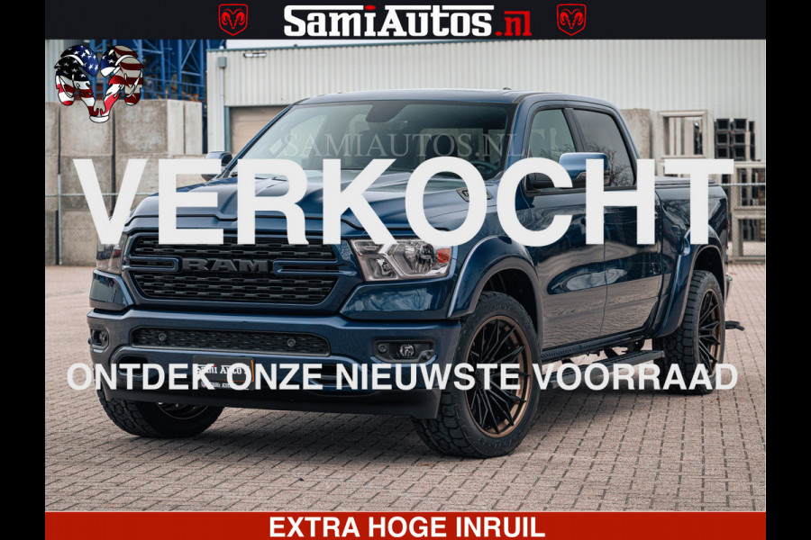 Dodge Ram SPORT | 5.7 V8 4x4 HEMI | PANORAMA DAK | GROOTSCHEM 12 INCH | LPG | Patriot Blue CREW CAB | DUBBELE CABINE | 5 PERSOONS | DC | VOORRAAD NR 2557 - 3328