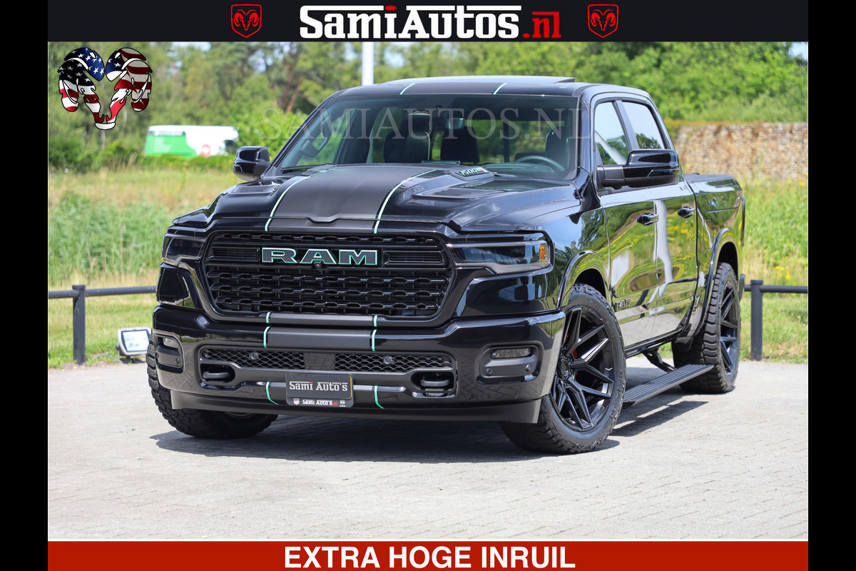 Dodge Ram Limited H.O 540HP 706Nm | Massage + Full Option | De Meest Luxe en Volle Pick-Up in zijn Klasse | Comfortabele Dubbele Cabine met Royale 5 Zitplaatsen | BPM vrij | Nu Leverbaar uit Voorraad | Voorraad Nr 2304 - 8540