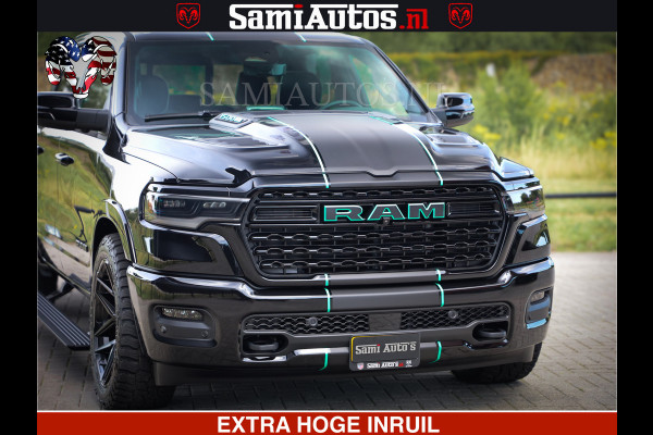 Dodge Ram Limited H.O 540HP 706Nm | Massage + Full Option | De Meest Luxe en Volle Pick-Up in zijn Klasse | Comfortabele Dubbele Cabine met Royale 5 Zitplaatsen | BPM vrij | Nu Leverbaar uit Voorraad | Voorraad Nr 2304 - 8540