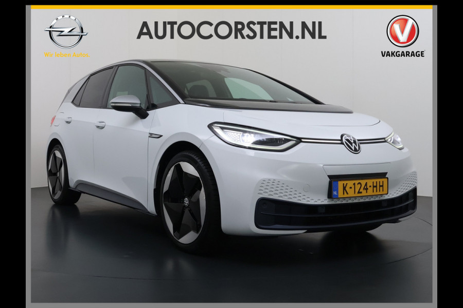 Volkswagen ID.3 First Max 62kWh Pano-Dak Elektr.Stoelen Adap.Cruise Camera Head-Up Matrix-Led Elektr.Stoelen 20"lm Navi Ecc Keyless Advanced SOH 89% Ergo Active Stoelen Stuur+Stoelverwarming Led-a-licht dynamisch Apple Carplay Android Auto Dodehoek detector Origineel Nederlandse Auto € 49.176 nieuw!