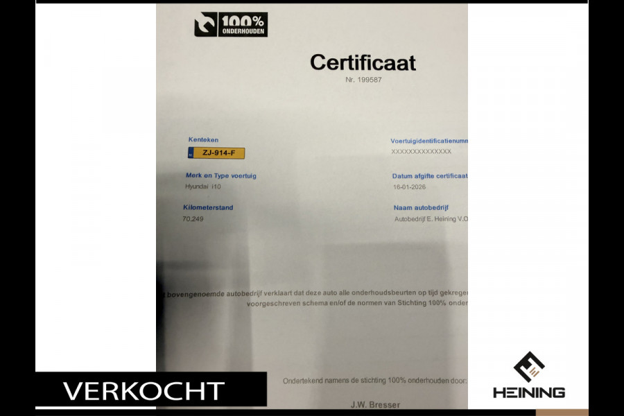 Hyundai i10 1.0i Comfort. Airco. Cruise-control. 70000 KM met NAP.