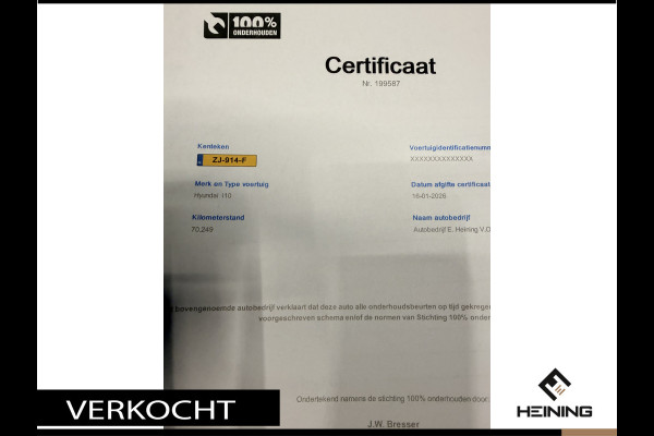 Hyundai i10 1.0i Comfort. Airco. Cruise-control. 70000 KM met NAP.