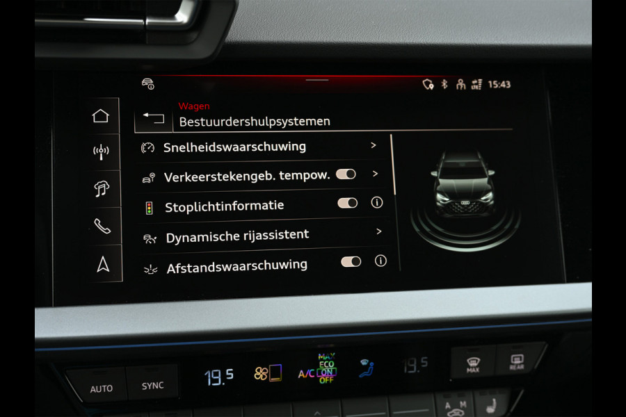 Audi A3 Sportback 45 TFSI e S edition Competition | Panoramadak | 5 jr garantie | Ambiance interieur | Active Cruise | Sonos Sound | S-Seats + Memory | Head-Up | Camera | Stoelverwarming | Keyless