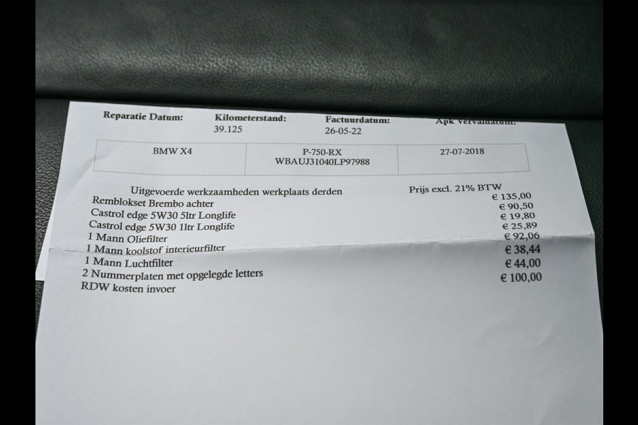 BMW X4 xDrive30i High Executive 252pk M-Sport X | Panorama dak | Active cruise | Memory seats | M-Sport brake |  | Ambiance interieur | Harman/kardon | Head-Up | 360 Camera |