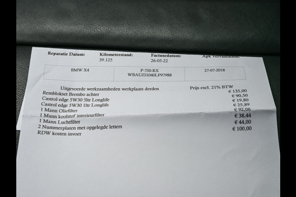 BMW X4 xDrive30i High Executive 252pk M-Sport X | Panorama dak | Active cruise | Memory seats | M-Sport brake |  | Ambiance interieur | Harman/kardon | Head-Up | 360 Camera |