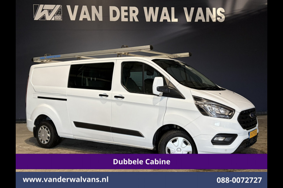 Ford Transit Custom 2.0 TDCI 131pk L2H1 Dubbele Cabine Inrichting Euro6 Airco | 5-Zits | Imperiaal | 2800kg Trekhaak | LED Cruisecontrol, Stoelverwarming, Parkeersensoren, Achterklep