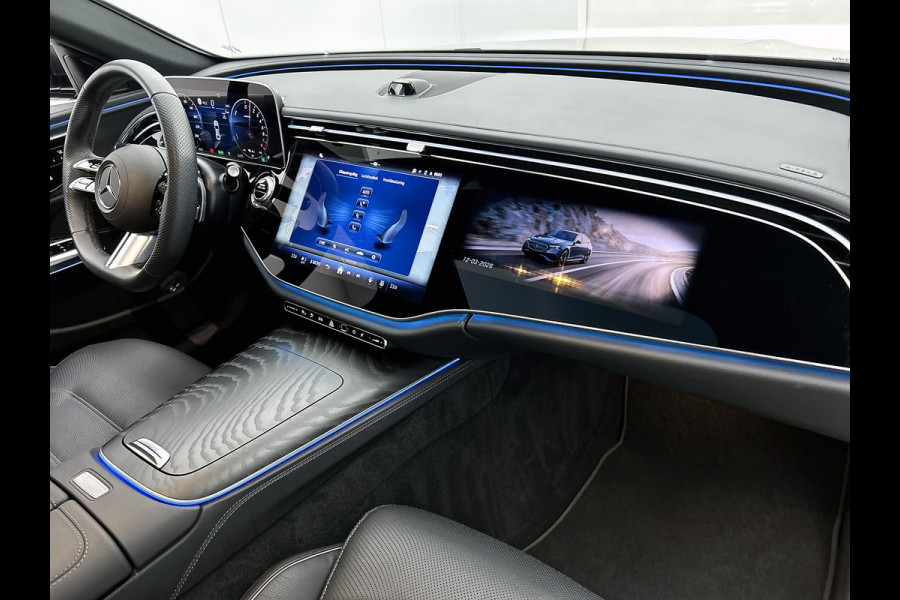 Mercedes-Benz E-Klasse 300 e Sport Edition AMG Line | Panorama Schuif-Kanteldak | Distronic | Lederen bekleding | Alarm | Parkeerpakket met 360°-camera | 20 Inch AMG Velgen. Inclusief 24 maanden MB Certified garantie voor Europa.