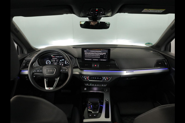Audi Q5 Sportback 55 TFSI e S edition Competition 367 pk S-tronic | Verlengde garantie | Navigatie | Panoramadak | Parkeersensoren (Park assist) | Rondomzicht camera | Lederen bekleding | S-Line |