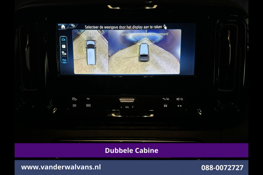 Mercedes-Benz Vito 116 CDI 164pk 9G-Tronic Automaat L2H1 Dubbele Cabine Fabrieksgarantie Euro6 Airco | 5-Zits | 2x zijdeur | 360 graden Camera Navigatie, LED, LM Velgen, 2500kg Trekhaak, Adaptieve Cruisecontrol, Parkeersensoren, Isofix, MBUX